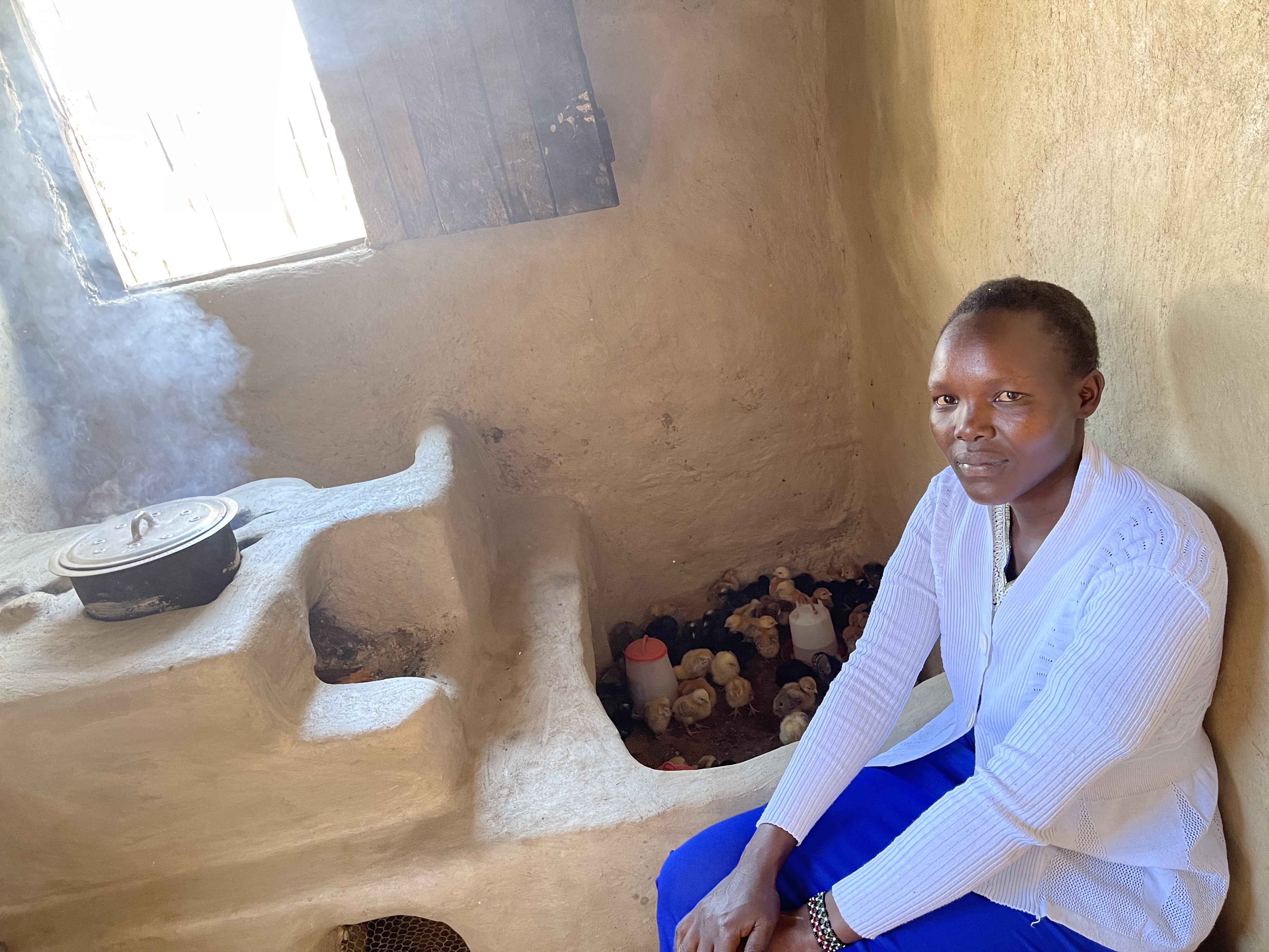 Beatrice Cheptoo buys one day old chicks and is planning to sell them after a month. Photo credit: UN Women/Tabitha Icuga