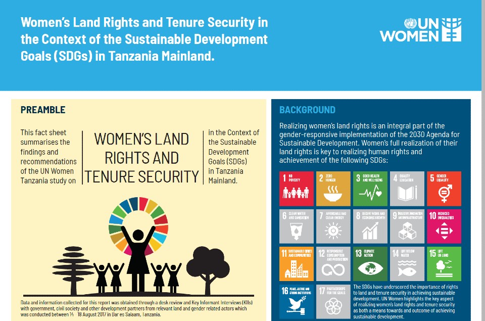 infographic on women land rights and tenure security 