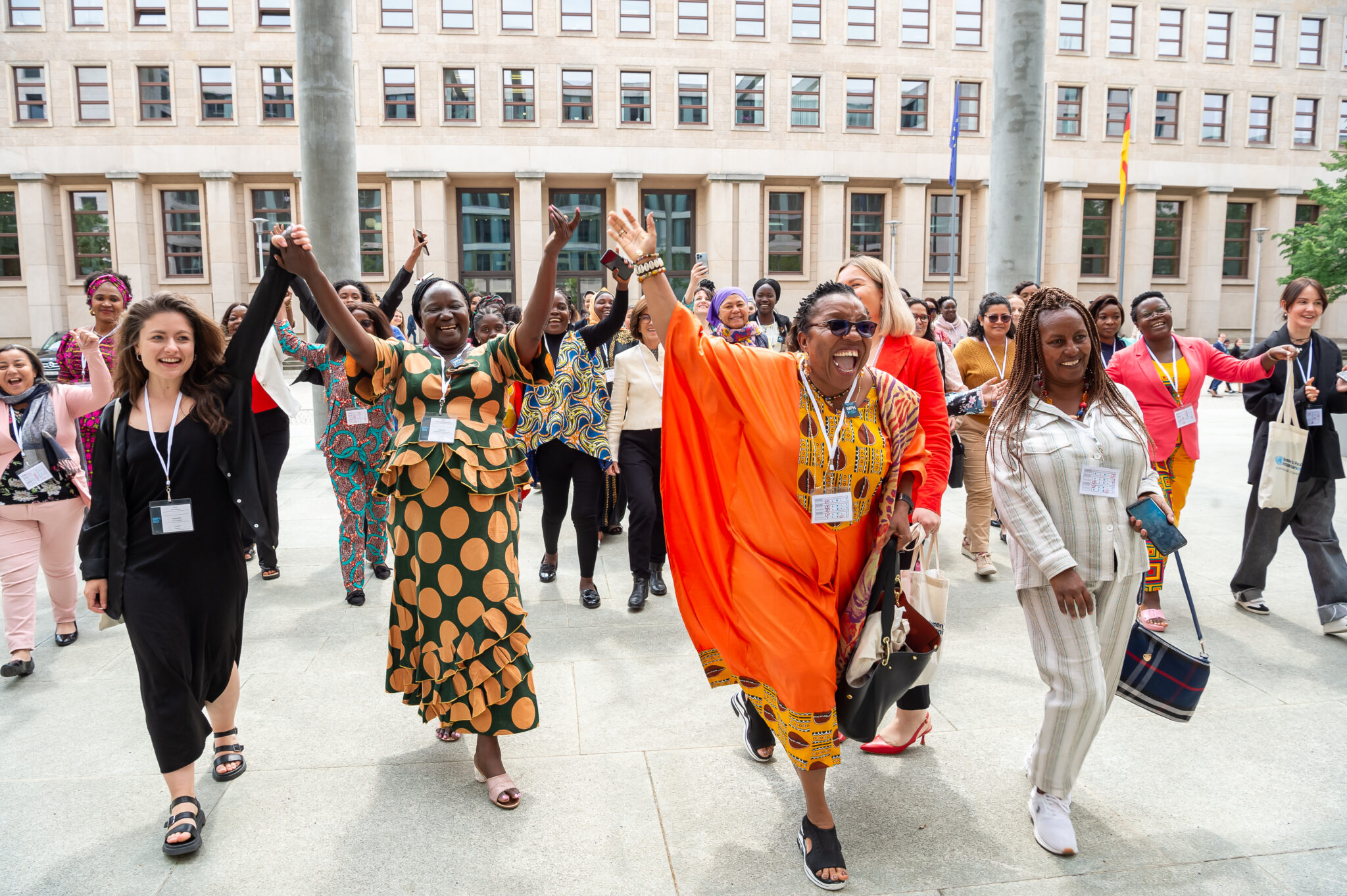 First from the left among Group of women peacebuilders, humanitarians and human rights defenders from around the world is Ms Aregash Geleta from Ethiopia, GWF2023 Photo: Courtesy of WPHF