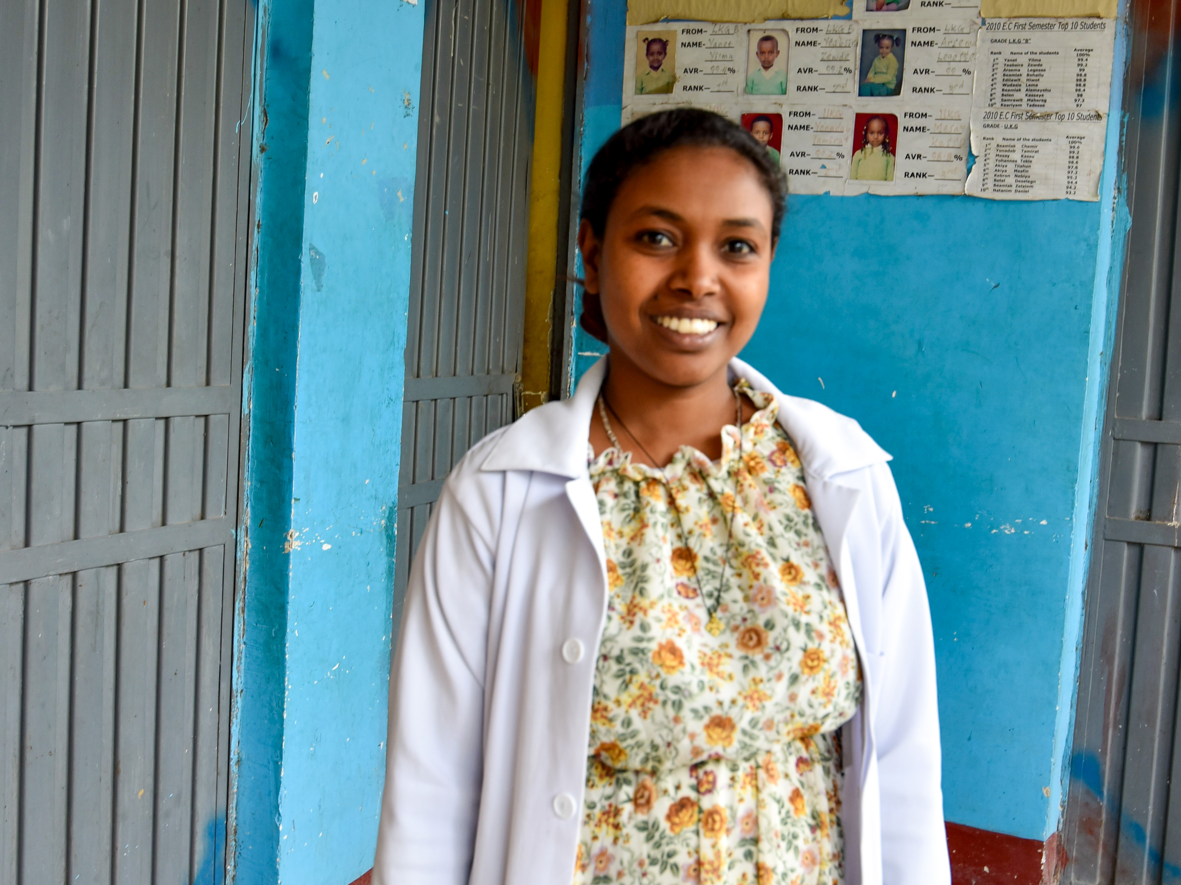 Photo: Ms Eskedar Derbe, a teacher and head of Gender Club at Holy Trinity Primary and Middle School in Hawassa city. 