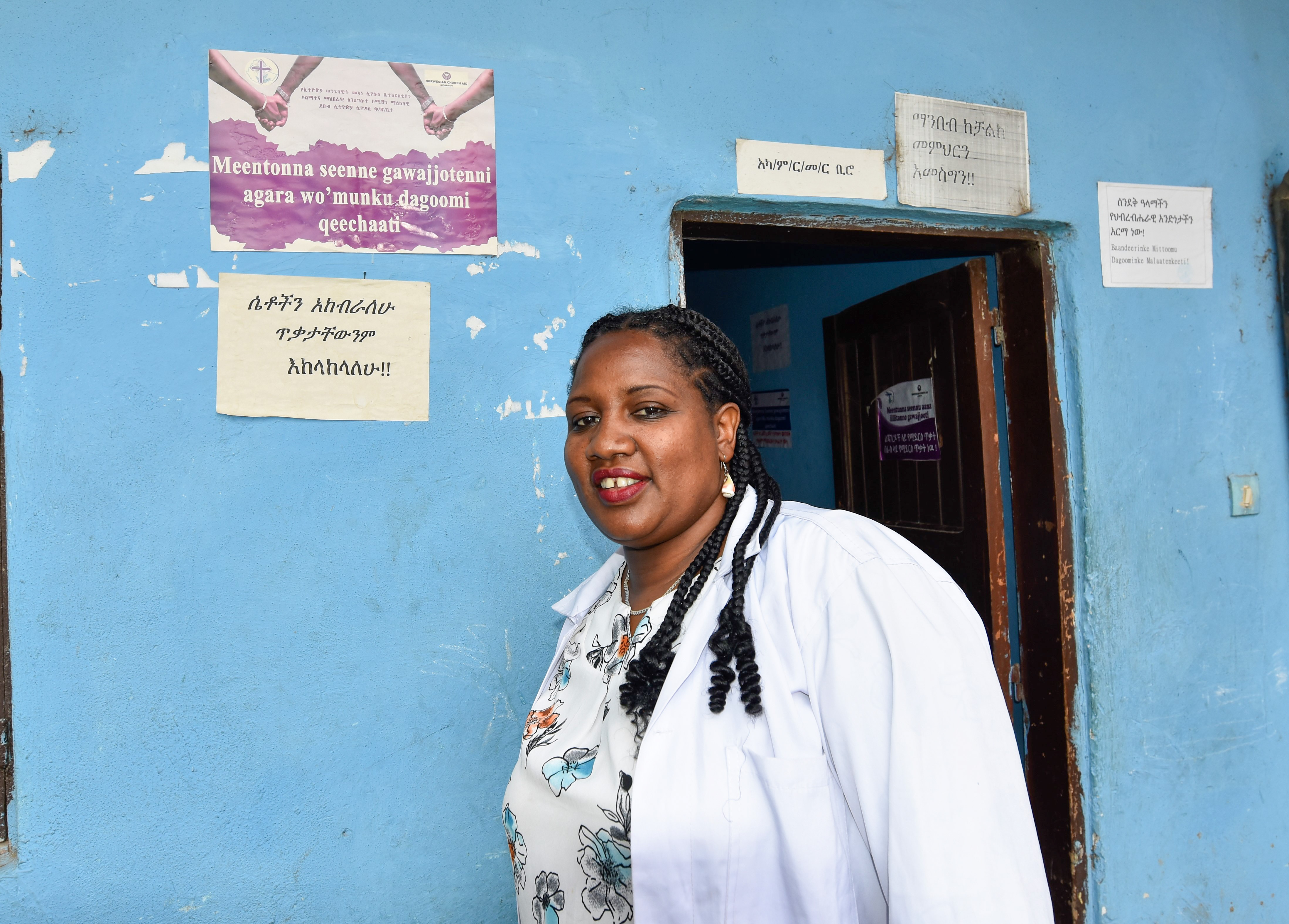 Ms Yenenesh Dangamo, a principal at Bethlehem Primary School, one of the 13 schools in Hawassa City at which UN Women supported school based GBV prevention interventions is being undertaken.