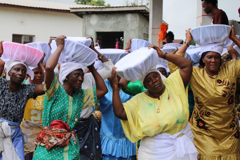 Traditional ceremonies to enforce the ban on FGM in Grand Cape Mount Liberia. Photo credit @unwomenliberia