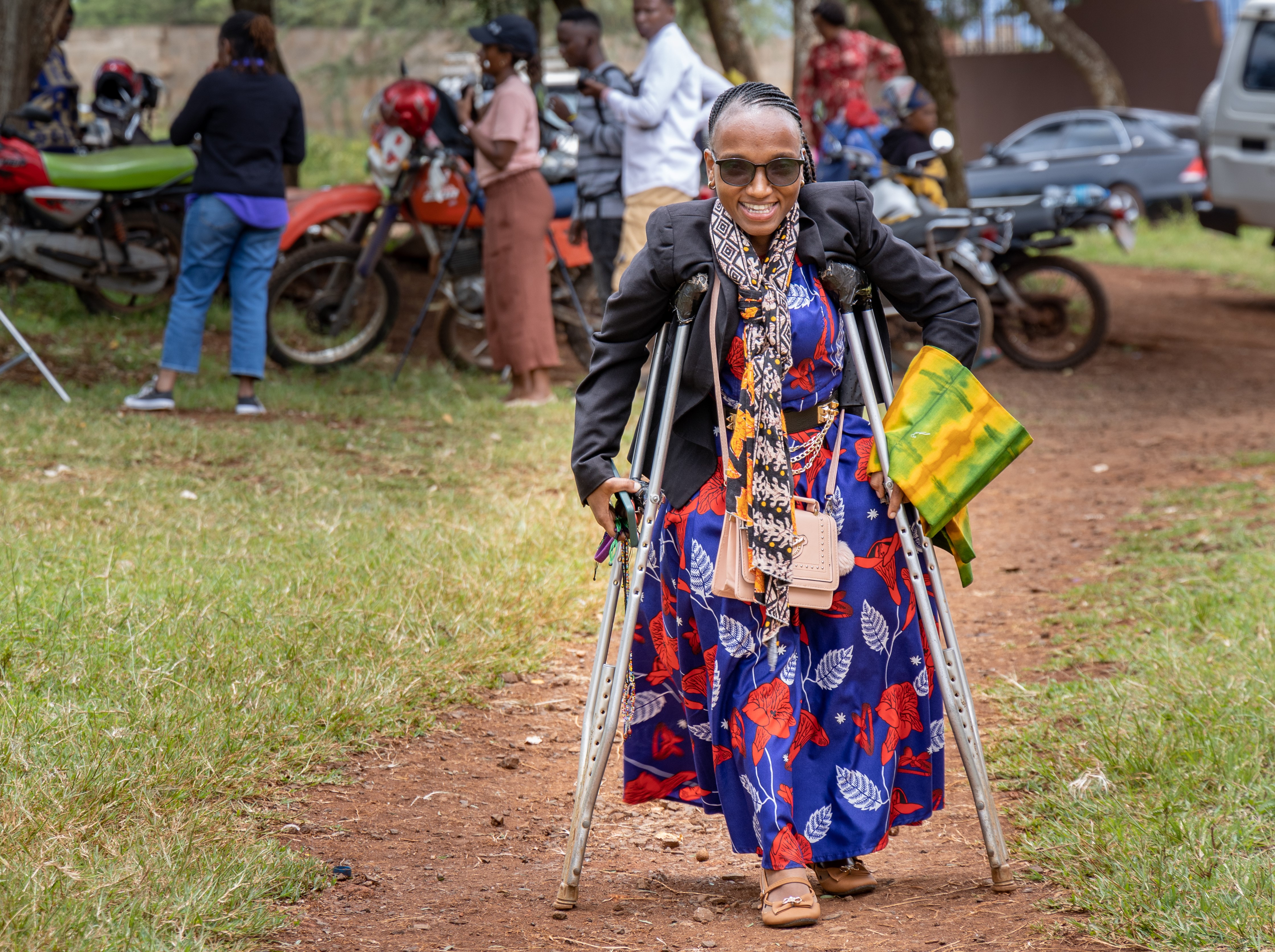 Paulina Sarwath, Chair of the Igo group of women with disabilities in Arusha, Tanzania standing outside a group meeting. The group is supported by UN Women. Photo: UN Women/Phil Kabuje