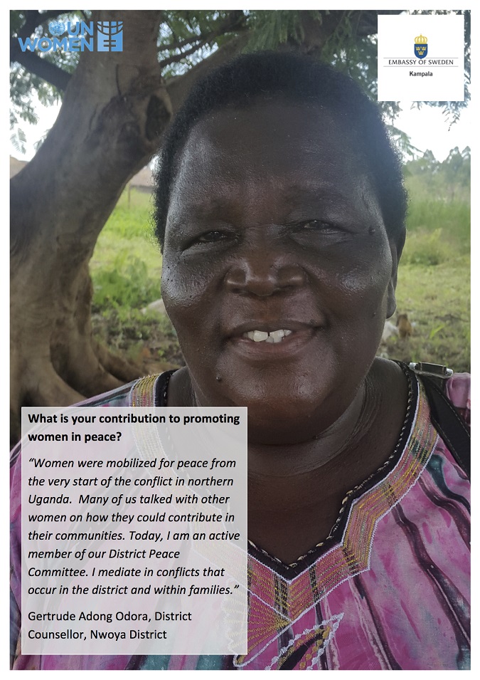 Gertrude's contribution to promote women in peace in Uganda