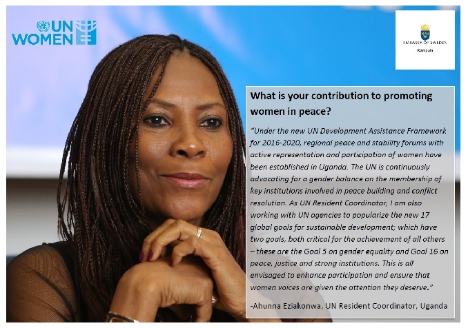 Uganda UN Resident Coordinator's contribution to promoting women in peace