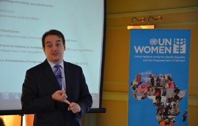 Dr. Yannick Glemarec training representatives from UN Women Regional offices and Country Offices on Resource Mobilization Photo credit: UN Women/Martha Wanjala