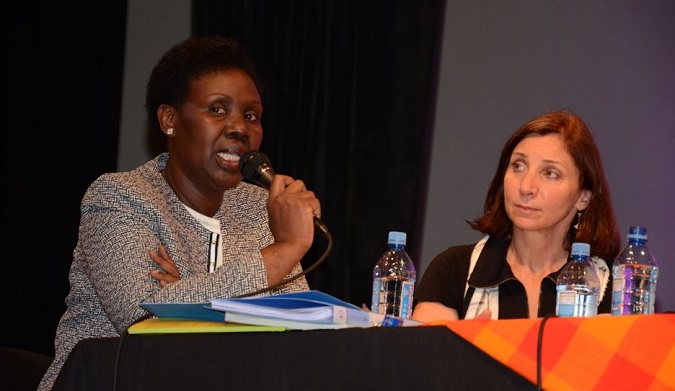 UN Women Regional Director for Africa, Ms. Diana Ofwona, as a panelist during the Gender Forum for gender parity in Science, Technology, Engineering and Mathematics (STEM).