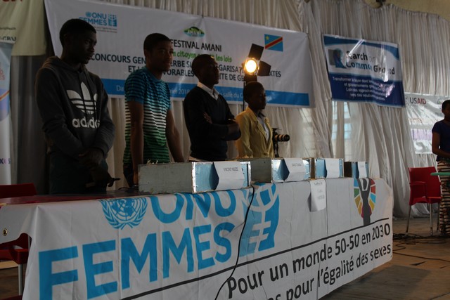 L'équipe de l'Institut de Goma - INSTIGO durant la phase éliminatoire. Photo : ONU Femmes RDC