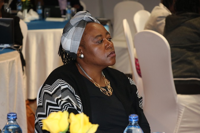UN Women Zimbabwe, deputy country representative Caroline Nyamayemombe follows the discussions. Photo: UN Women/ Faith Bwibo