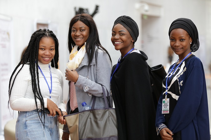 Participants pose for a photo after visiting the Ministry of Science and Technology in Addis Ababa, Ethiopia. Photo: UN Women Africa