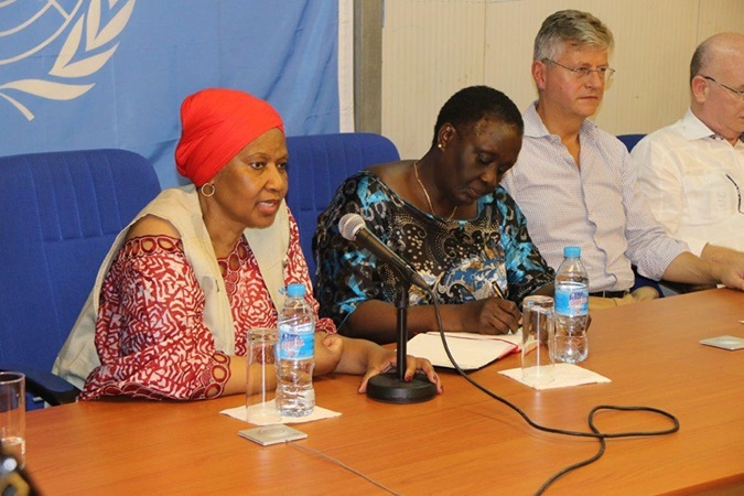 Executive Director Phumzile Mlambo-Ngcuka speaks on the importance of women’s participation in the peace process in South Sudan. Photo: UN Women/ Patterson Siema
