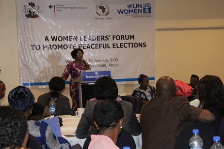Bisi Adeleye-Fayemi, a pioneer of African Women’s Leadership Network (AWLN)  introducing the network to the audience
