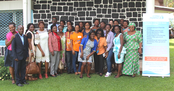 Gender focal points from Civil society organizations and UN agencies taking the family picture.