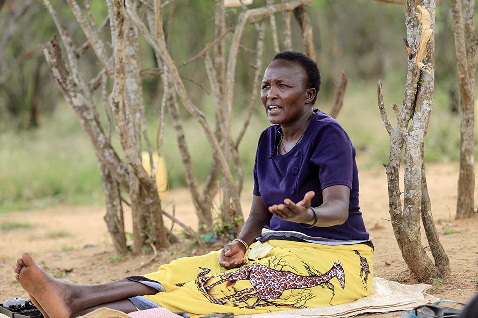 Priscilla Nanagiro shares her experiences about Female Genital Mutilation in Amudat. Photo: Communication for Development Foundation Uganda (CDFU) /B. Ssewankambo.