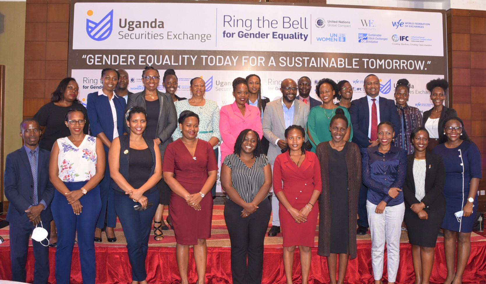 Participants of the IWD 2022 Ring The Bell commemoration in Uganda