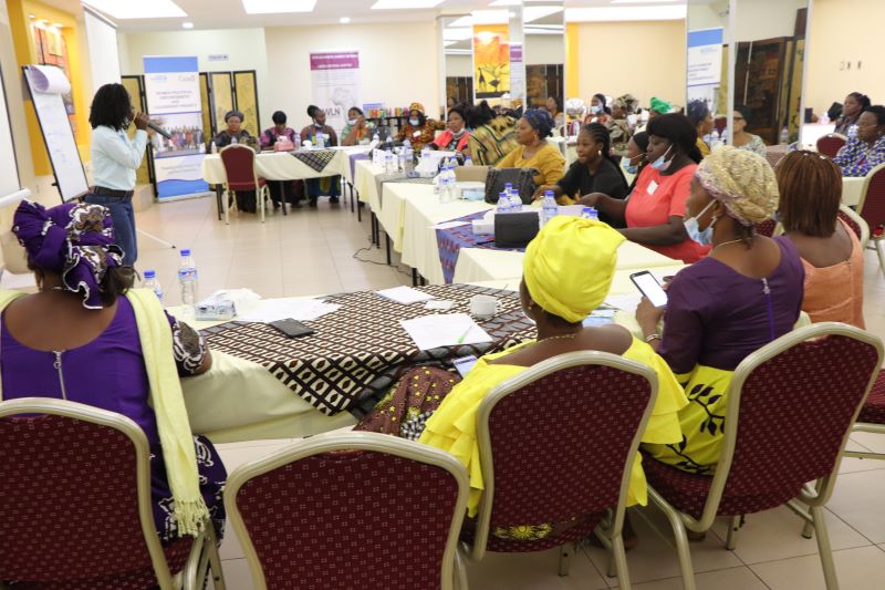 Female aspiring candidates attend a workshop in Liberia
