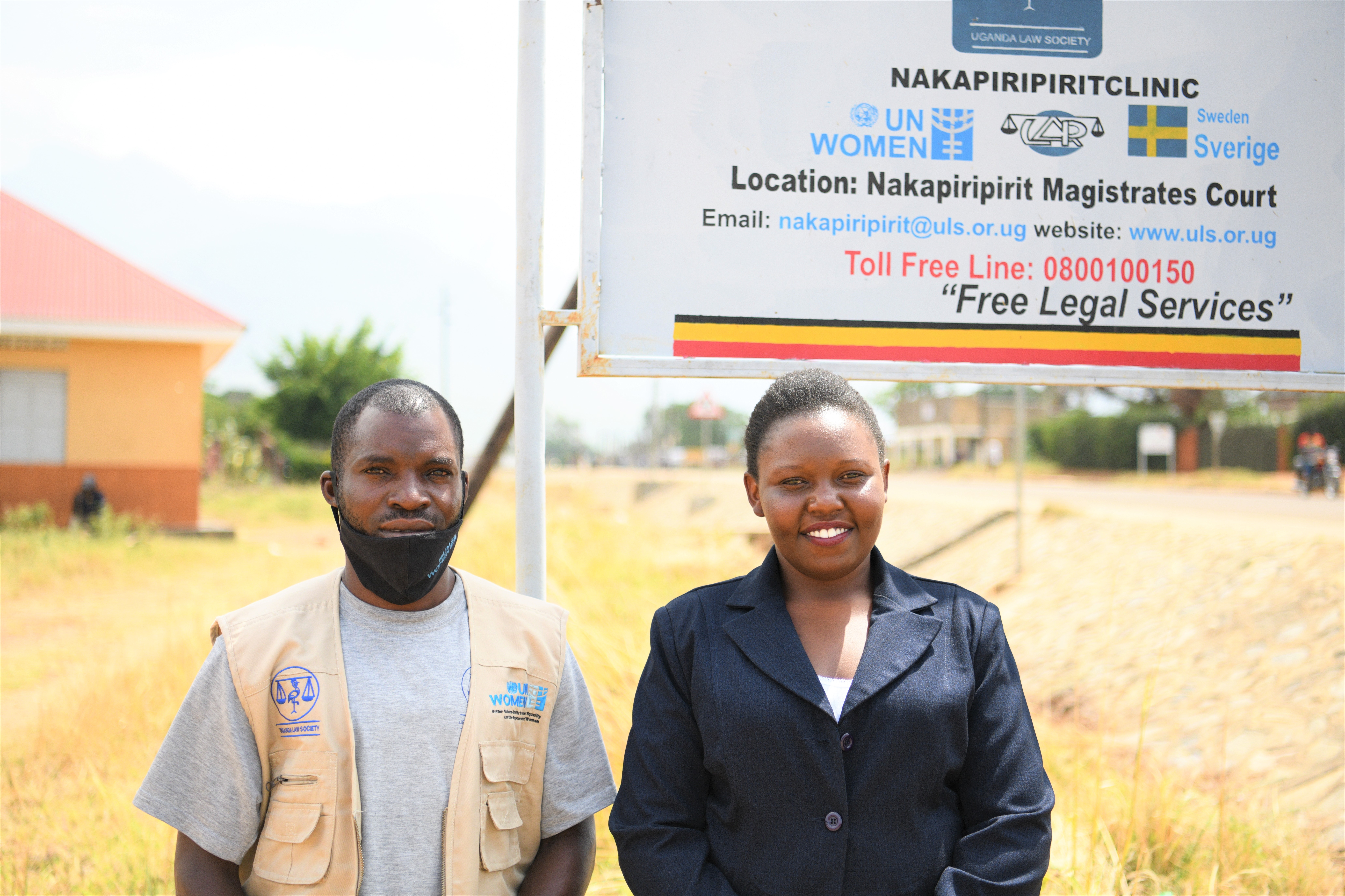 Hadijah Ilakut (Legal Officer, Uganda Law Society) in Nakapiripit offers lifesaving legal aid services (UN Women/Uganda)
