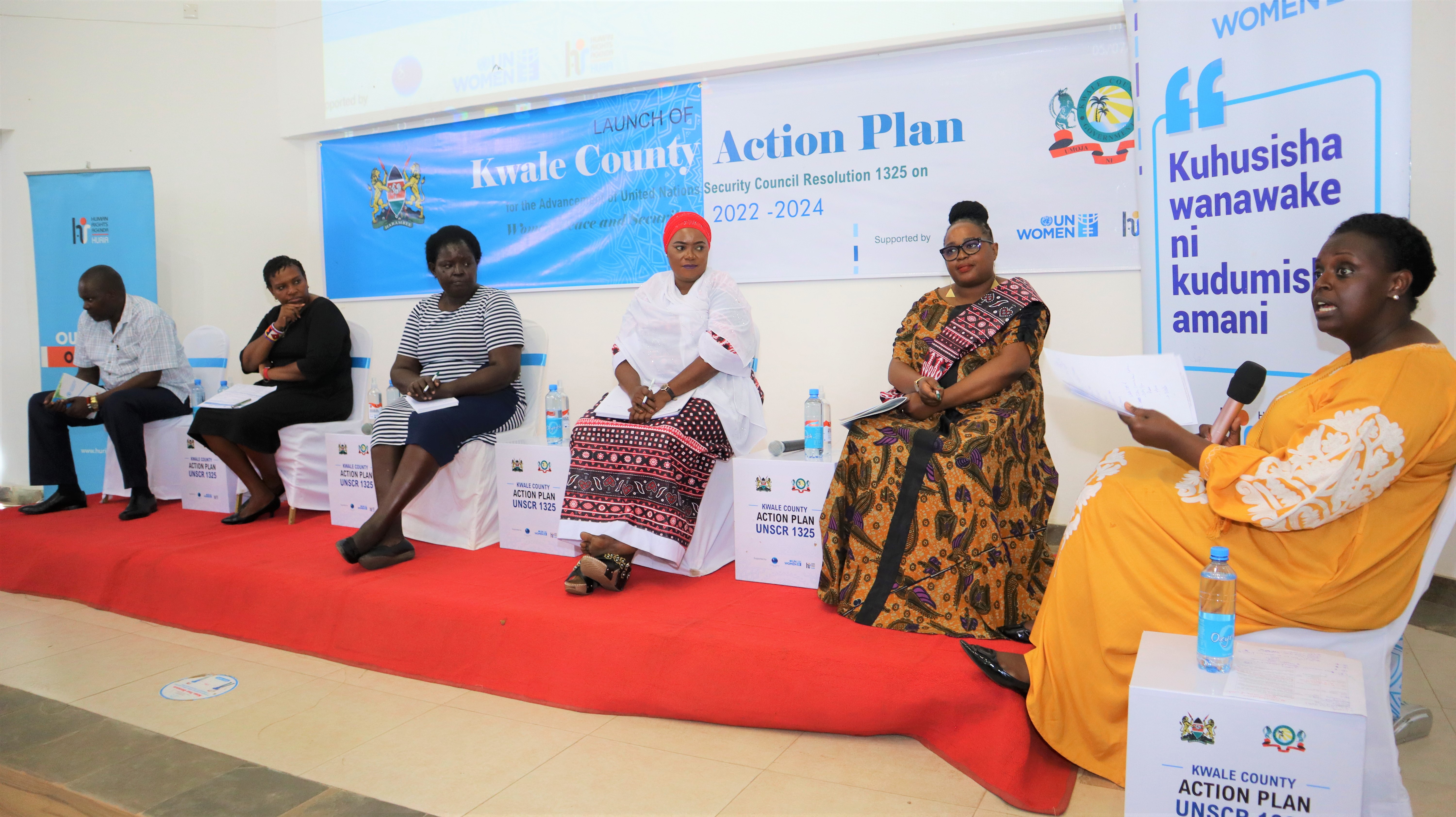 Panel discussion during the launch of Kwale County's action plan on women peace and security 