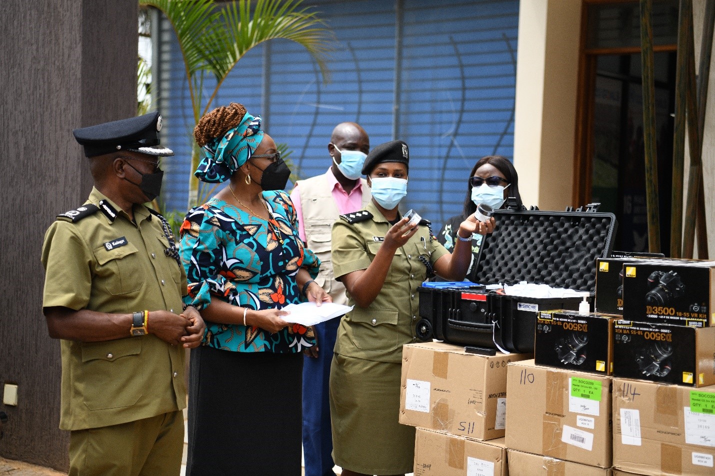 Head DNA Section ASP Doris Lillian Mutesi took onlookers through use of the Scene of Crime kits at the official handover of the equipment in February 2022 