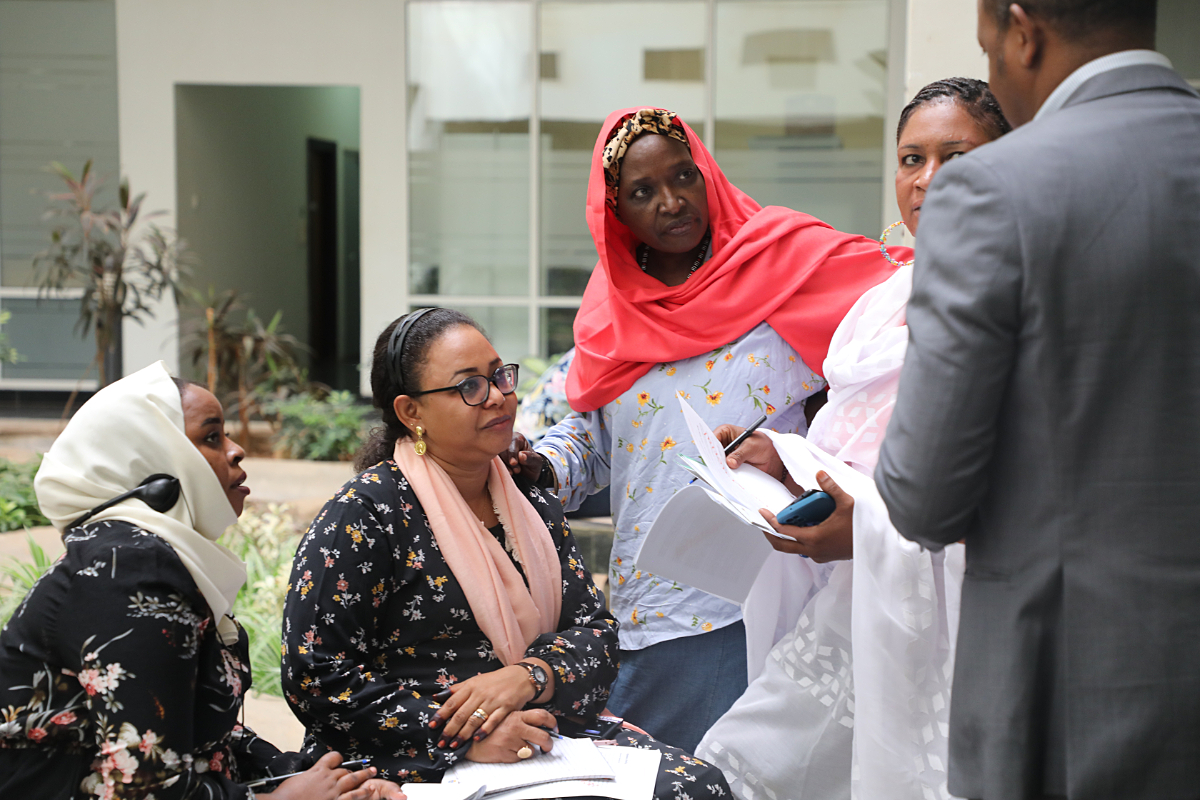 Sudanese women discussing alliance building during the seminar, June 2022