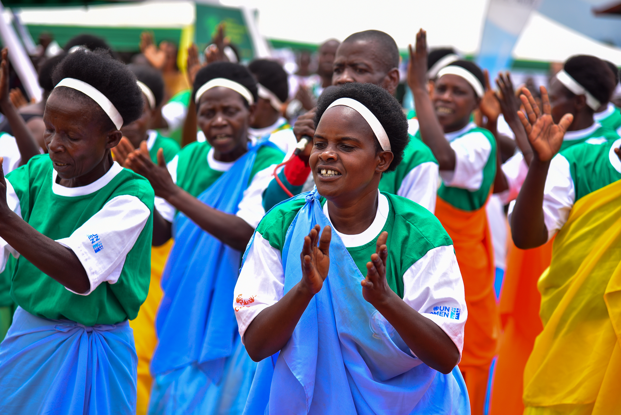 Members of CNF Kigoma presenting a cultural dance at the International Rural Women’s Day celebration. Photo: UN Women/James Ochweri