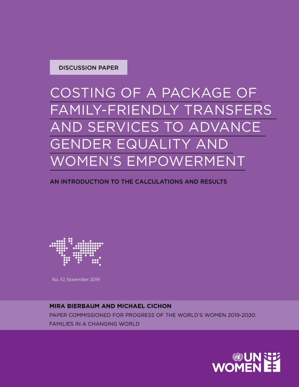 Costing of a package of family friendly transfers cover page