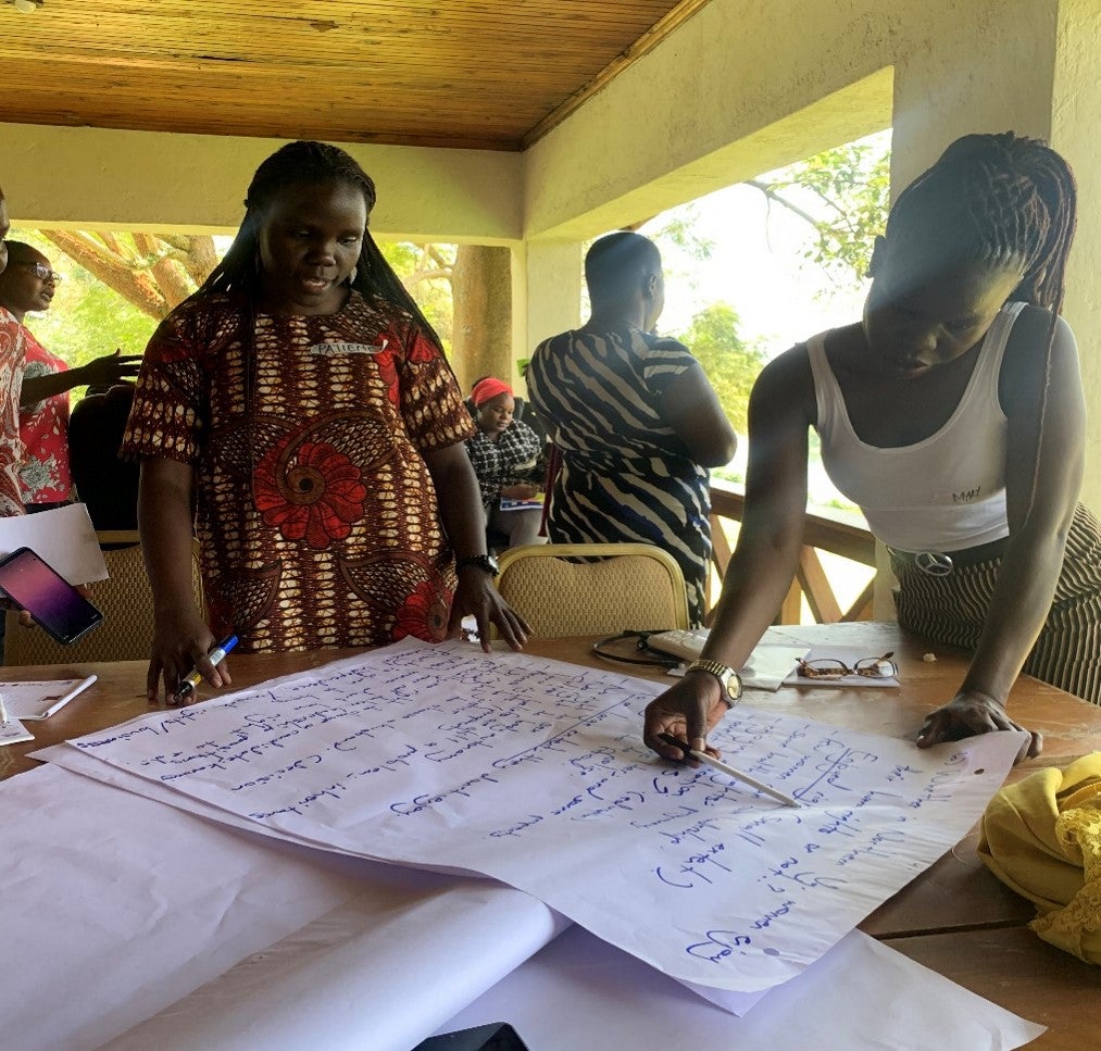 Group work assignment on identifying human rights; Day one (PHOTO: Patience Poni/Advancing Gender Responsive Governance and Effective Leadership)