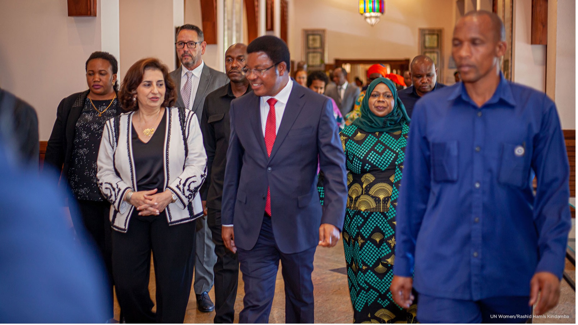 Sima Bahous, UN Women Executive Director, Kassim Majaliwa Majaliwa, Prime Minister of the United Republic of Tanzania. Photo: UN Women/Rashid Hamis Kindamba 