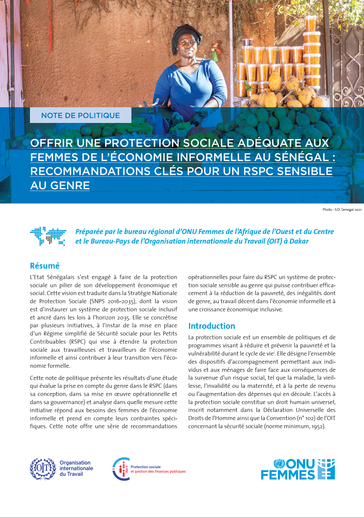 Couverture rapport social protection for women 