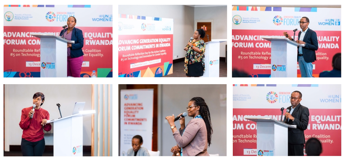 Representatives from different government Ministries presenting their progress on GEF commitments at the reflection day. Photo: UN Women/Next line.