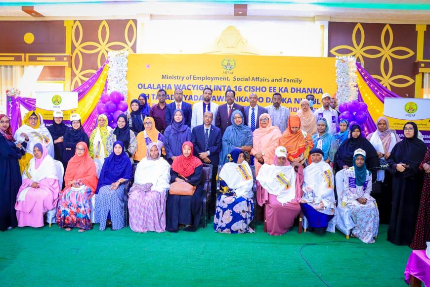 A group photo taken at the launch event of 16-days of Activism Unite campaign in Somaliland Ministry of Employment, Social Affairs and Family on 27th Nov 2022