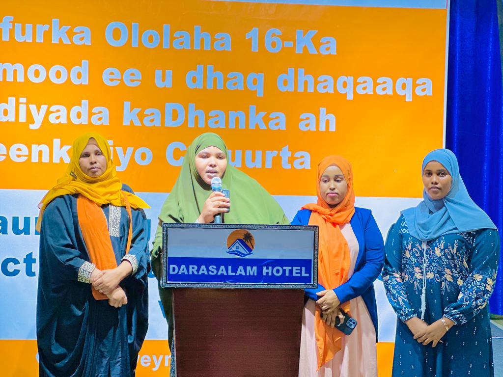 n Hirshabelle State Somalia (Middle) Is Honorable minister of Women and Human Rights Development  pledged to say no against harmful social norms that are the root cause of violence against Women and Girls on 28th Nov 2022.