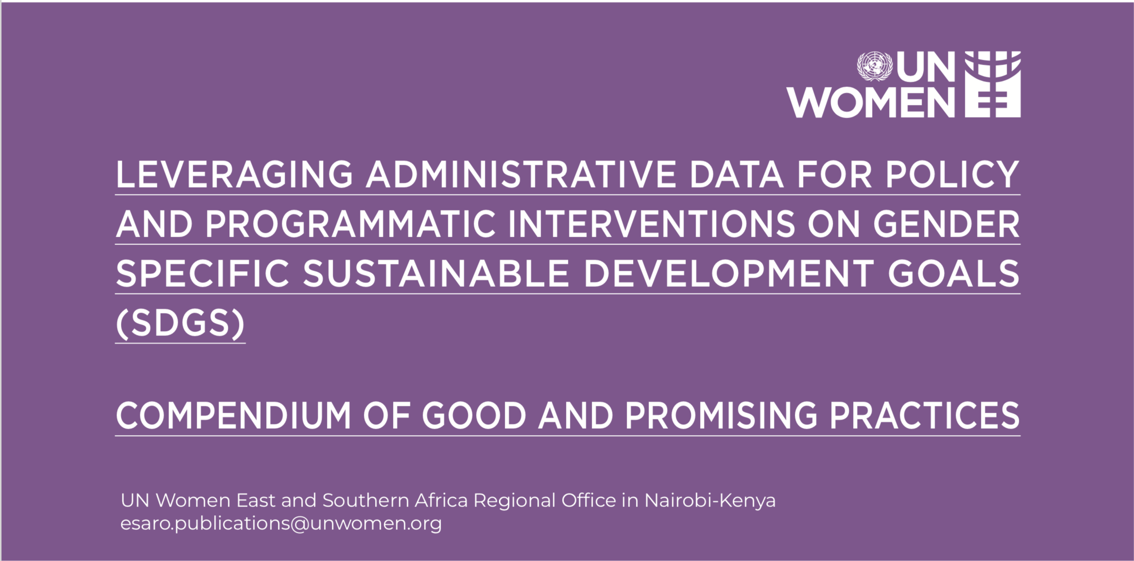 leveraging administrative data for policy and programmatic interventions (SGDs)