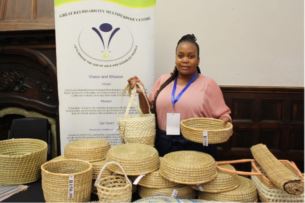A vendor at the Buy From Women event showcasing hand made baskets on display. Photo: UN Women South A Multi - Country Office 