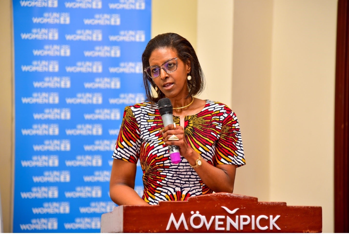 Zebib Kavuma, Deputy Regional Director, UN Women East and Southern Africa sharing her opening remarks at the Equality Café. Photo: James Ochweri / UN Women 