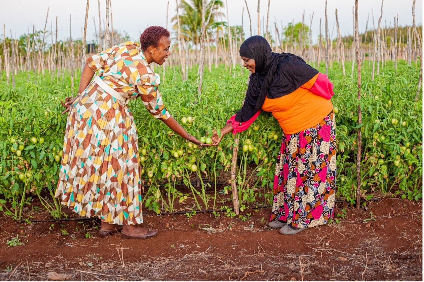 Ms. Jacqueline Mkindi with a beneficiary of the project. Photo: UN Women/Rashid Hamis Kindamb