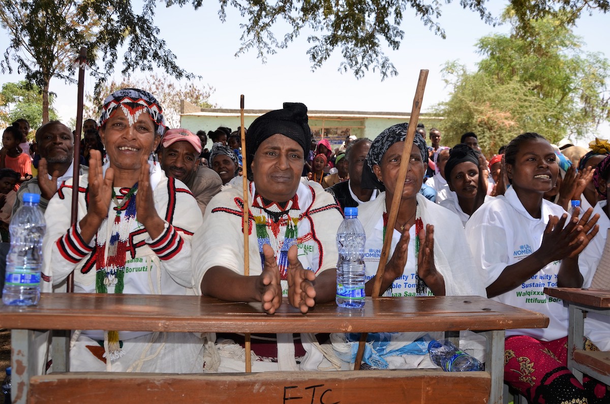 Women leaders in the rural community commemorating International Women’s Day. Photo: UN Women/ Fikerte Abebe