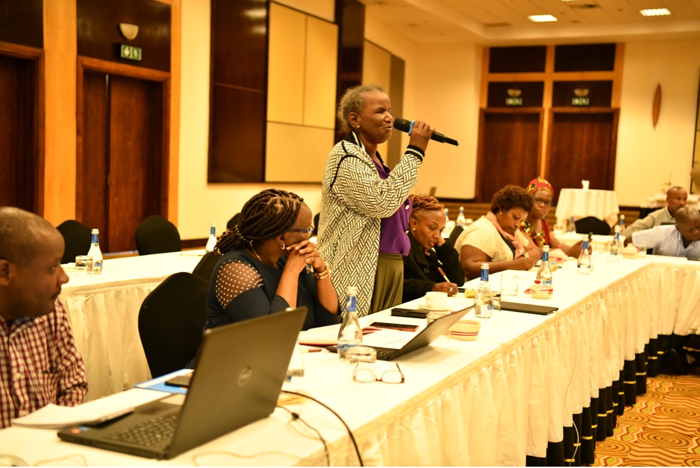 Dr. Donatira Kanimba addressing participants at the gender audit workshop at Serena hotel, Kigali Rwanda. Photo: Pearl Karungi/UN Women  
