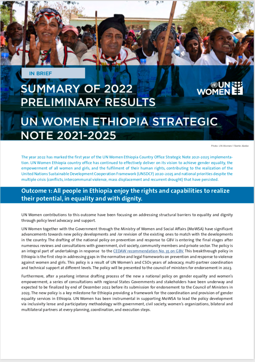 Summary of 2022 Preliminary Results - Ethiopi