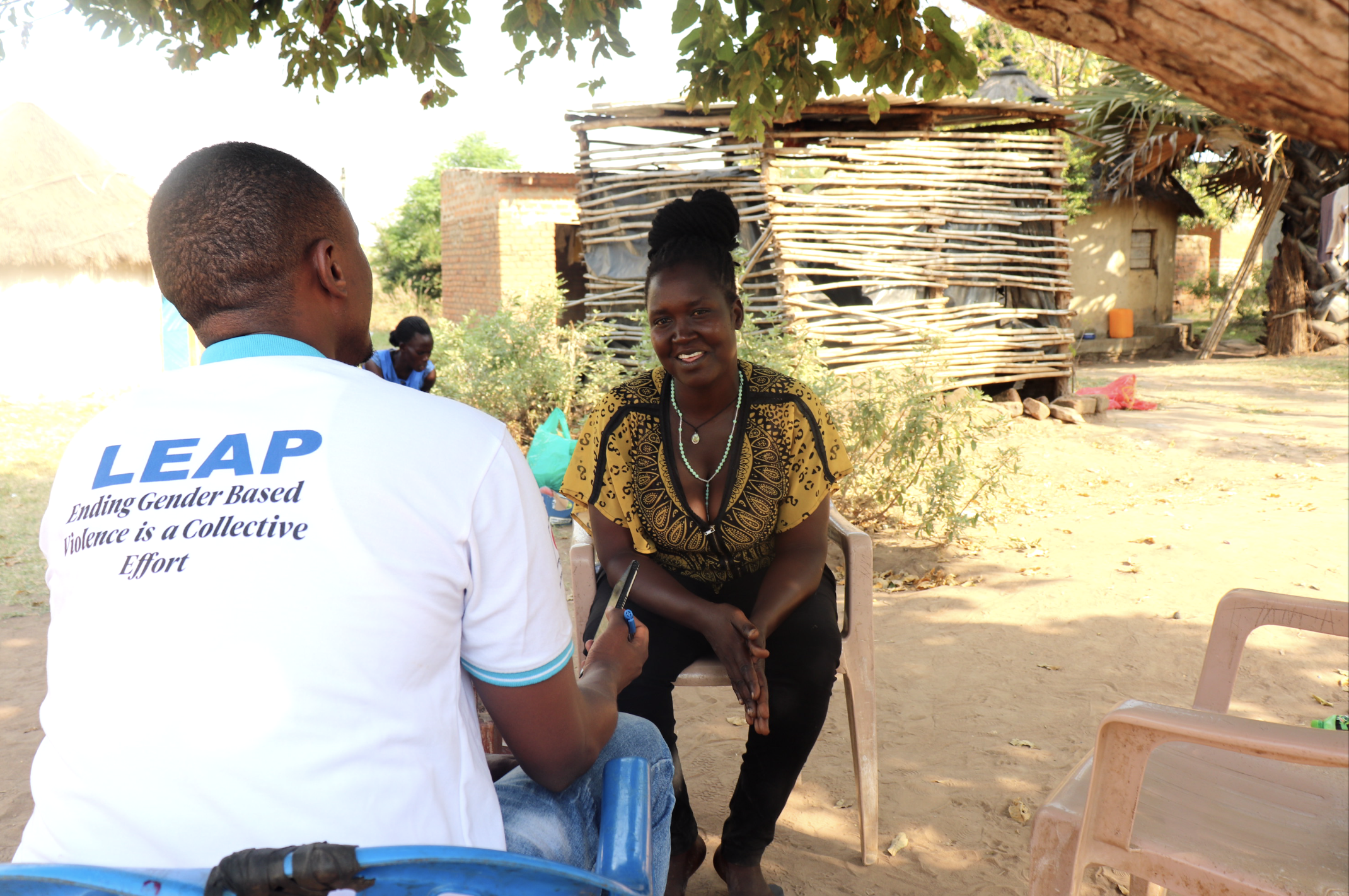 Alice narrating her mental health recovery journey to a TPO Uganda Staff. Photo Credit: TPO Uganda 
