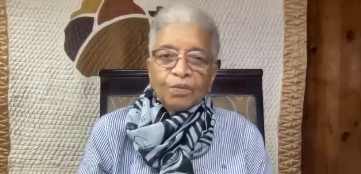H.E. Ellen Johnson-Sirleaf, former president of Liberia, speaking at the virtual solidarity mission
