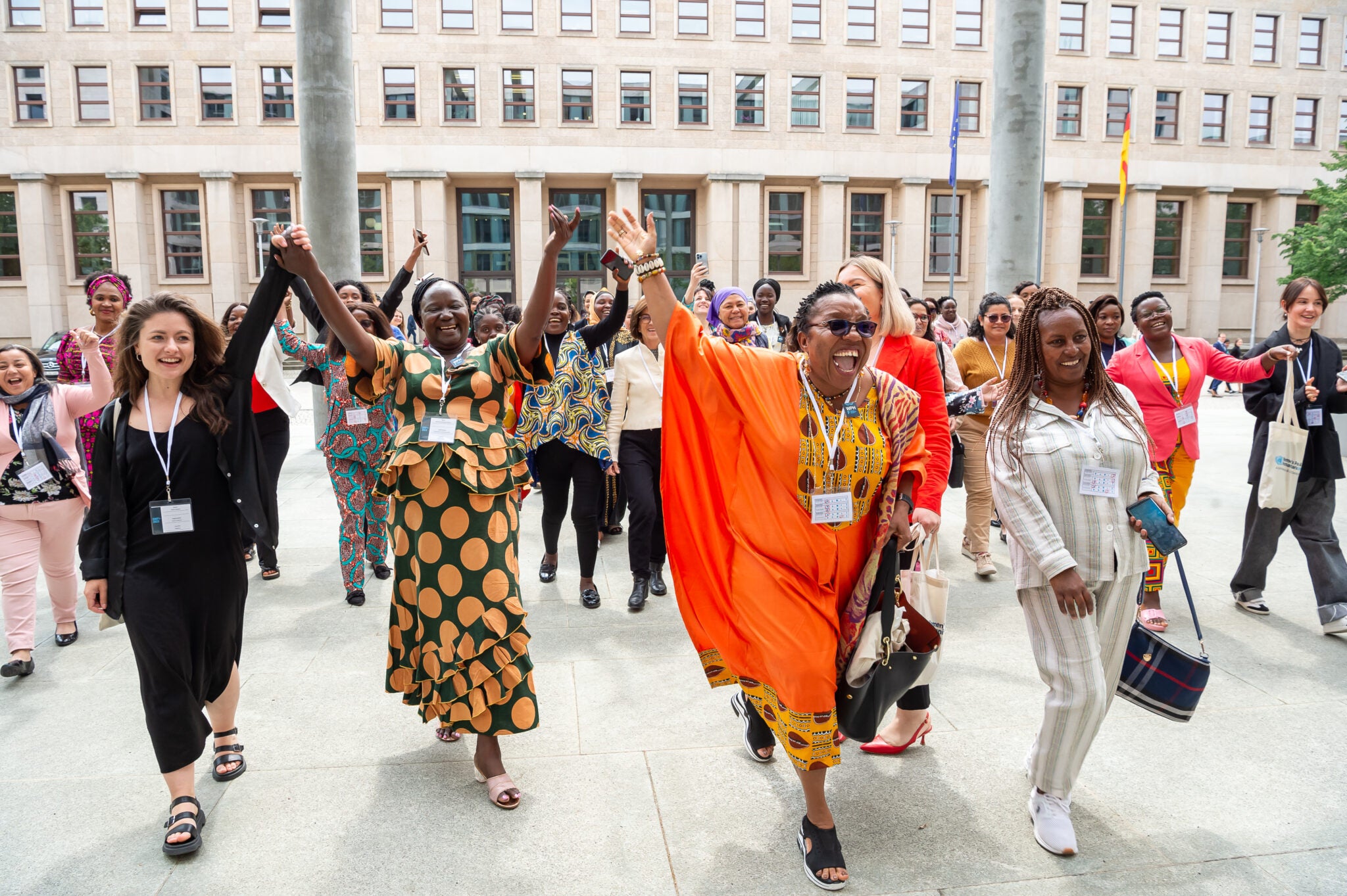 First from the left among Group of women peacebuilders, humanitarians and human rights defenders from around the world is Ms Aregash Geleta from Ethiopia, GWF2023 Photo: Courtesy of WPHF