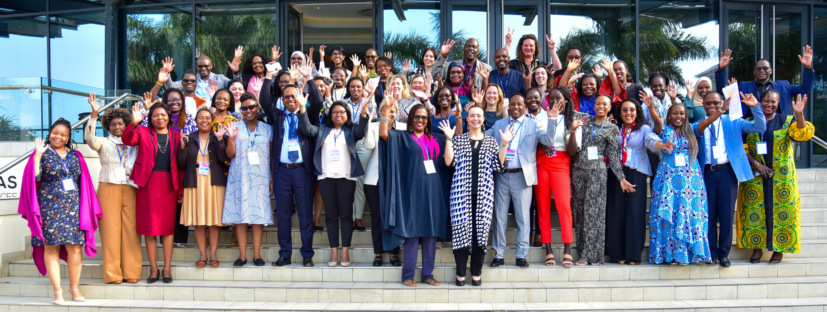 Participants at the 2023 UNCT-SWAP GE Scorecard and UNCT GEM Training pose for a group photo outside Radisson Blu hotel in Maputo, Mozambique. (Photo: UN Women/James Ochweri) 