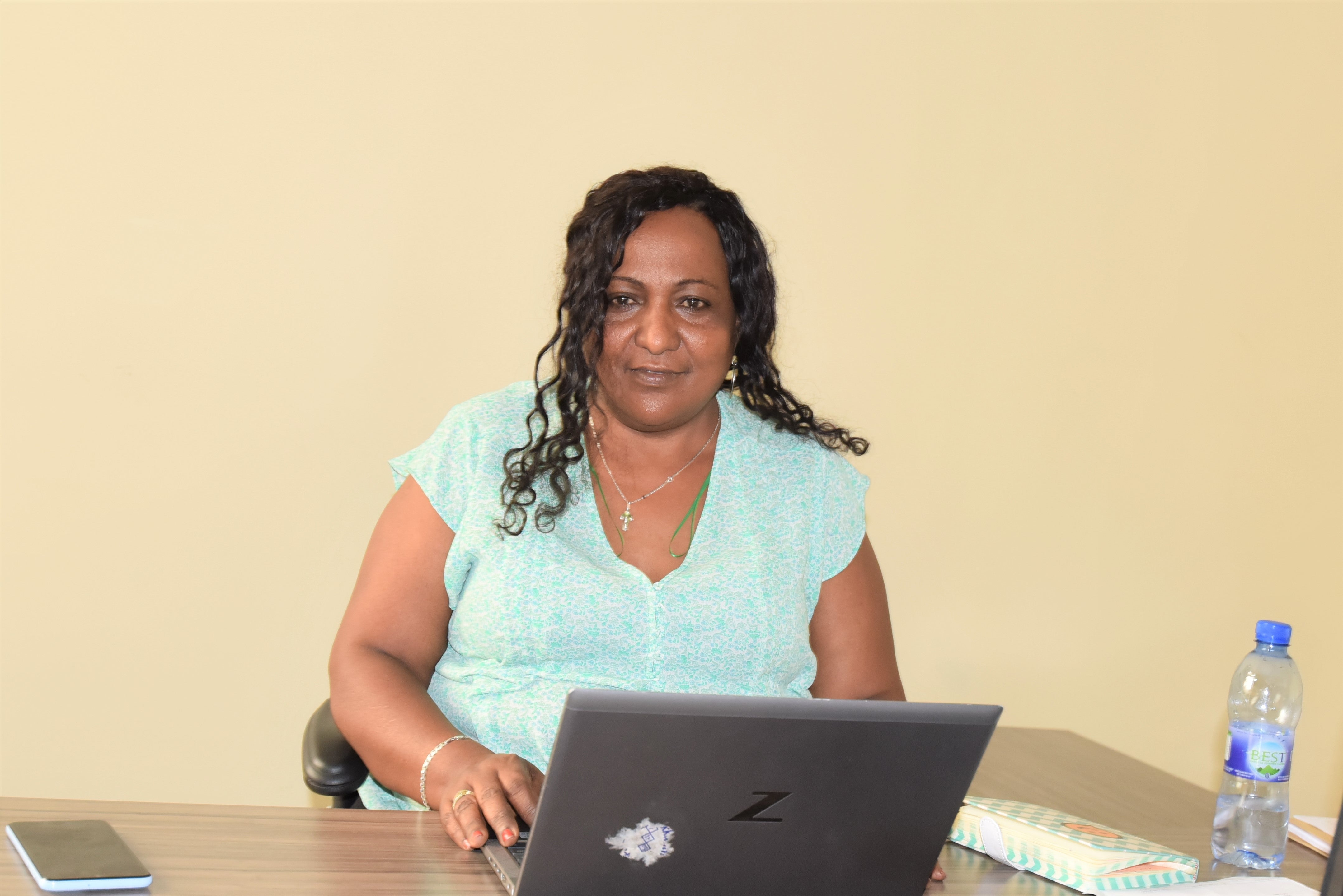 Ms. Tigist Ayele, Head of  the Women and Social Affairs department on duty at  the Ministry of Agriculture. ( Photo: UN Women/Fikerte Abebe)