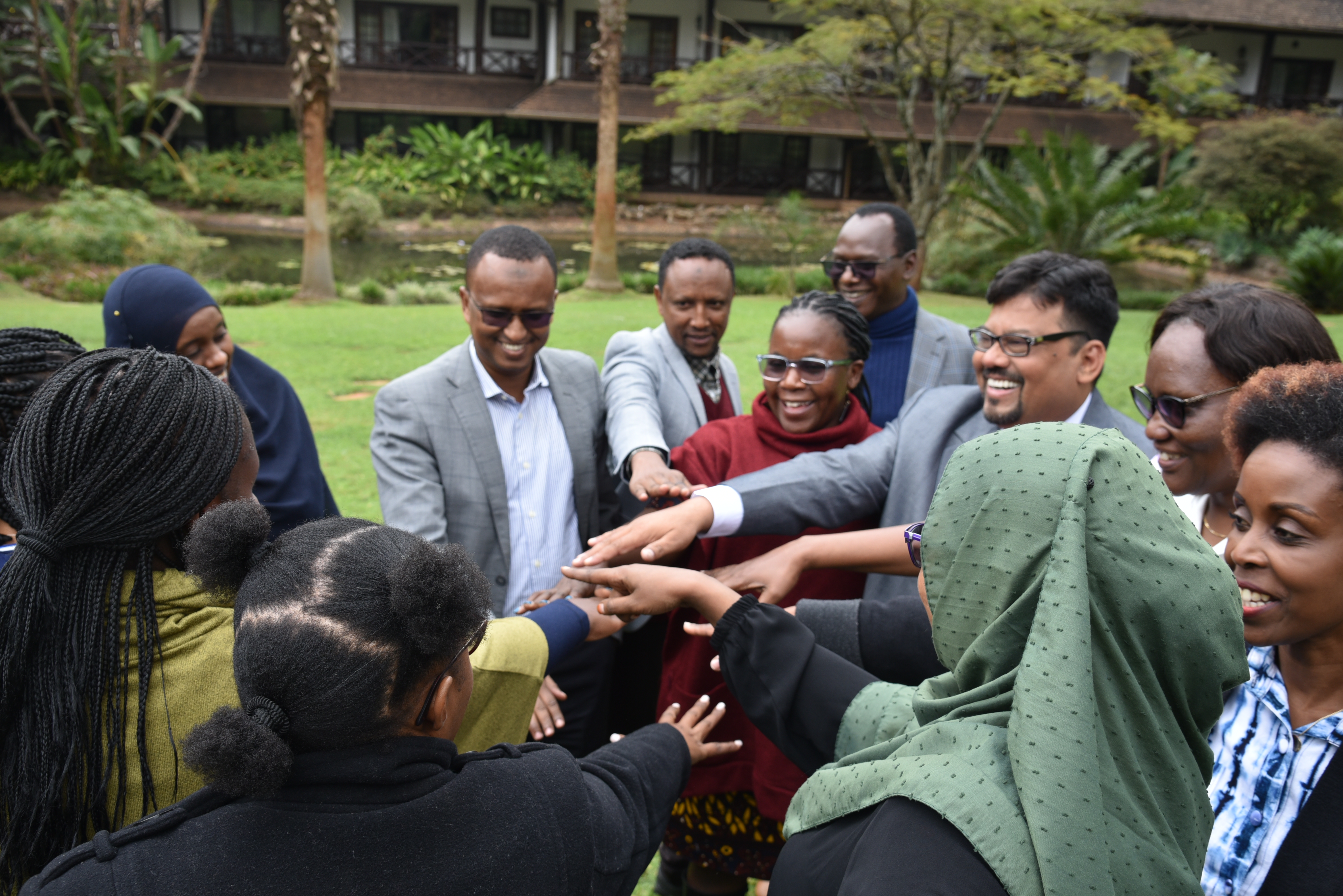UN Somalia GTG members engage in team building exercises during the retreat. Photo: UN Women/Adelaide Malweyi