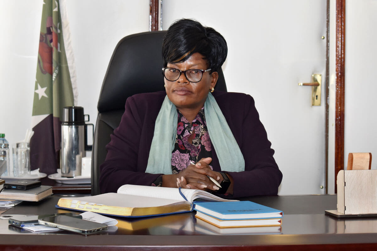 Jennifer Mbatiany, deputy governor of Kenya’s Bungoma county, is seen in her office. Photo: UN Women/Tabitha Icuga.