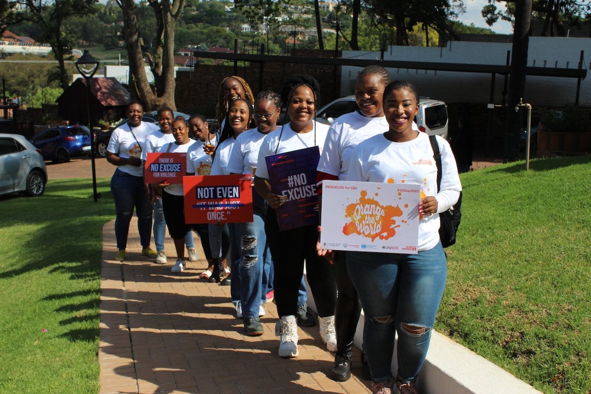 Advocacy at the 16 days of activism event in South Africa. Photo: UN Women South Africa