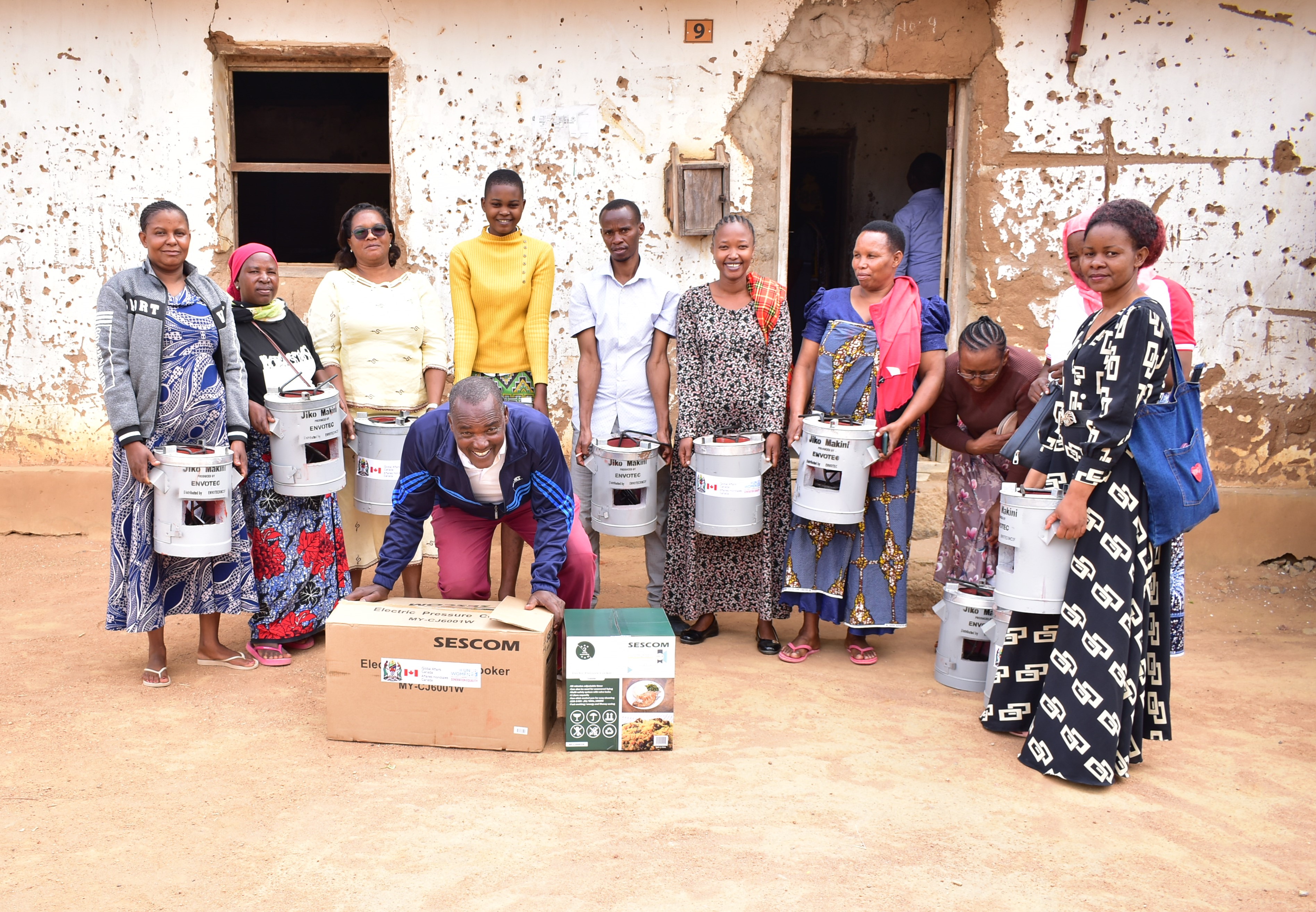 Some of the women from Puma village in Ikungi district receiving their Fuel-Efficient Cooking Stoves. Photo: UN Women