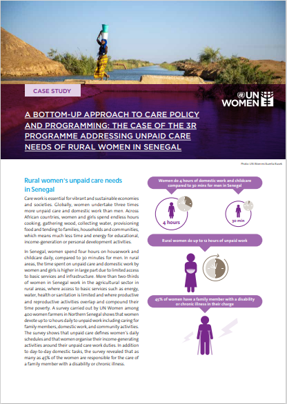 A BOTTOM-UP APPROACH TO CARE POLICY AND PROGRAMMING: THE CASE OF THE 3R PROGRAMME ADDRESSING UNPAID CARE NEEDS OF RURAL WOMEN IN SENEGAL