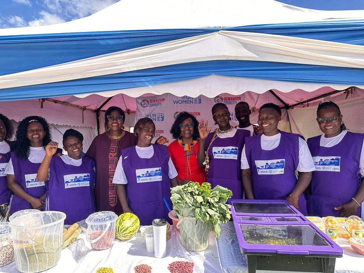 Women Economic Empowerment through Climate Smart Agriculture beneficiaries, at IWD event in Embu. Photo by UN Women Kenya